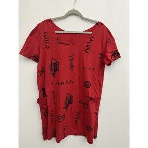 I.G Sport Women’s Tunic Size 1XL Cotton With Pockets Round Neck Pullover Red